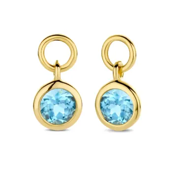 Sky Anhänger für Hoops - 14 kt. Gold mit blauem Topas